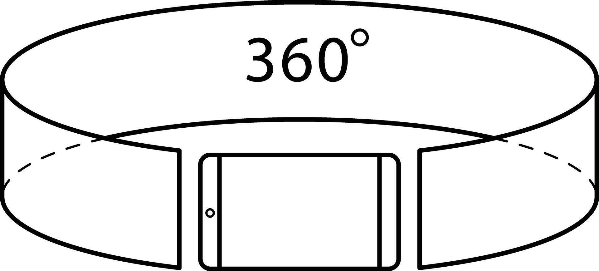 Phone and 360 screen, AR concept vector