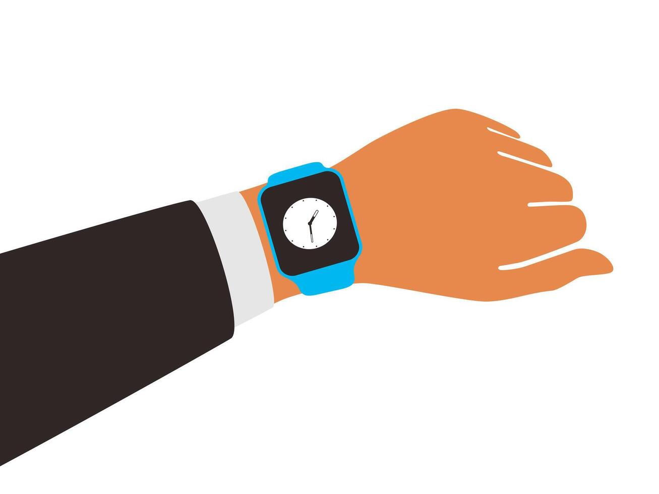 Man wearing fashion smart watch, illustration vector