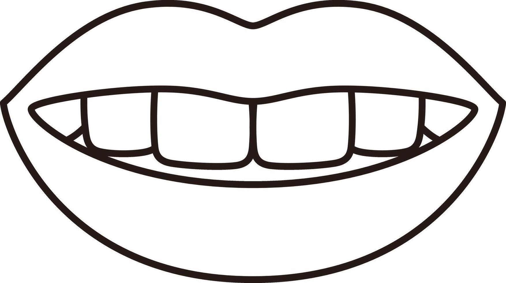 smiling with white teeth. vector
