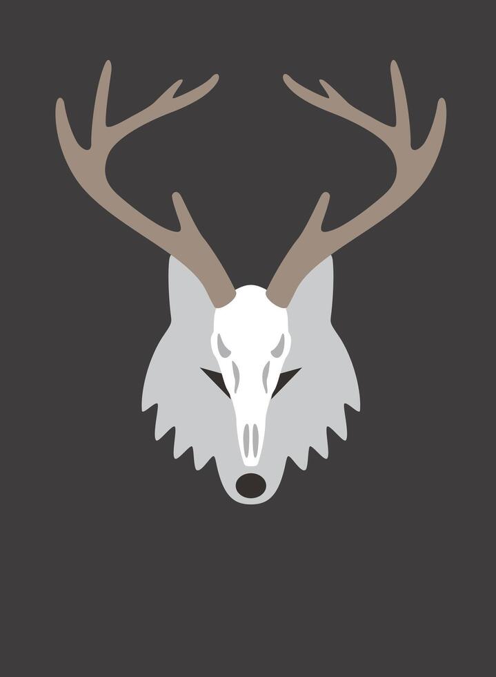 Portrait of wolf, wearing something, cool style vector