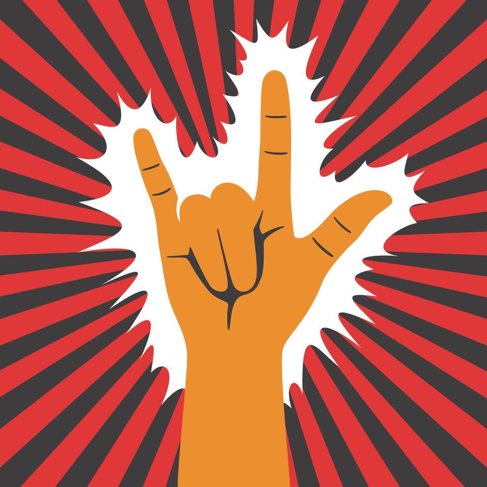 Hand gesticulate rock symbol illustration vector