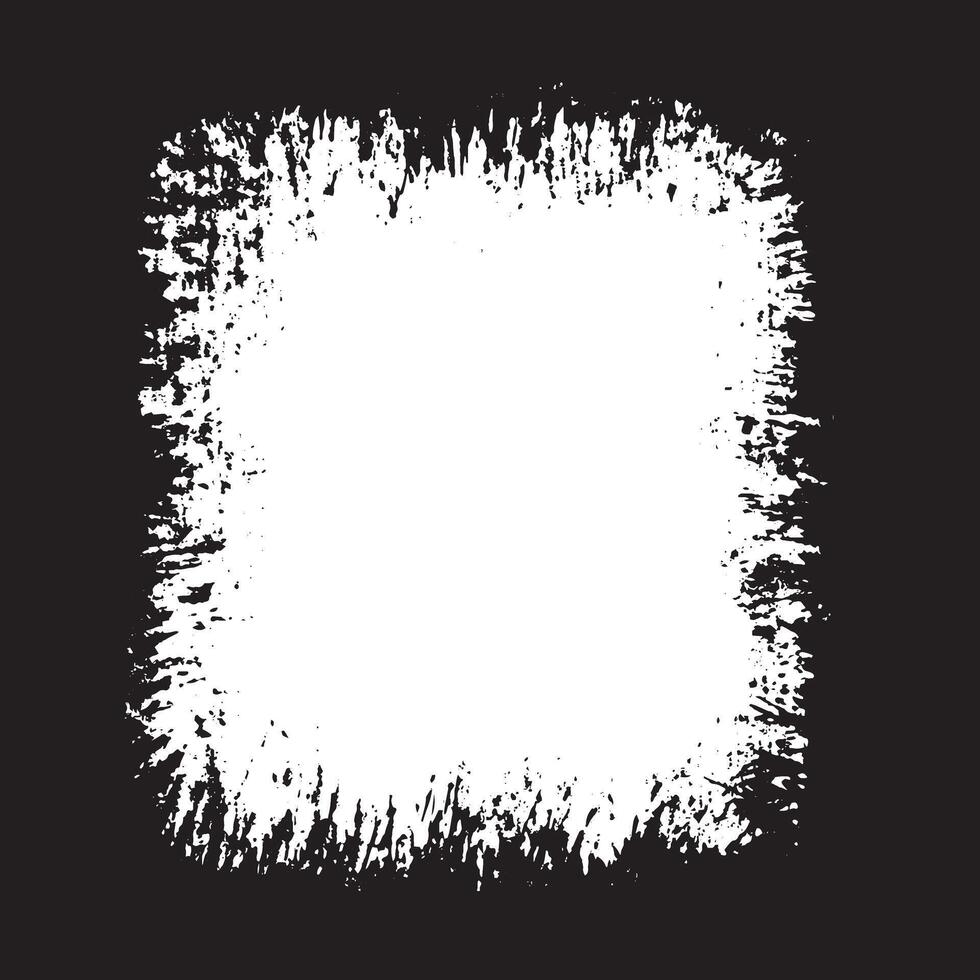 Black square. Painted grunge texture. Brush, smear, stains on white background. Design Element. vector