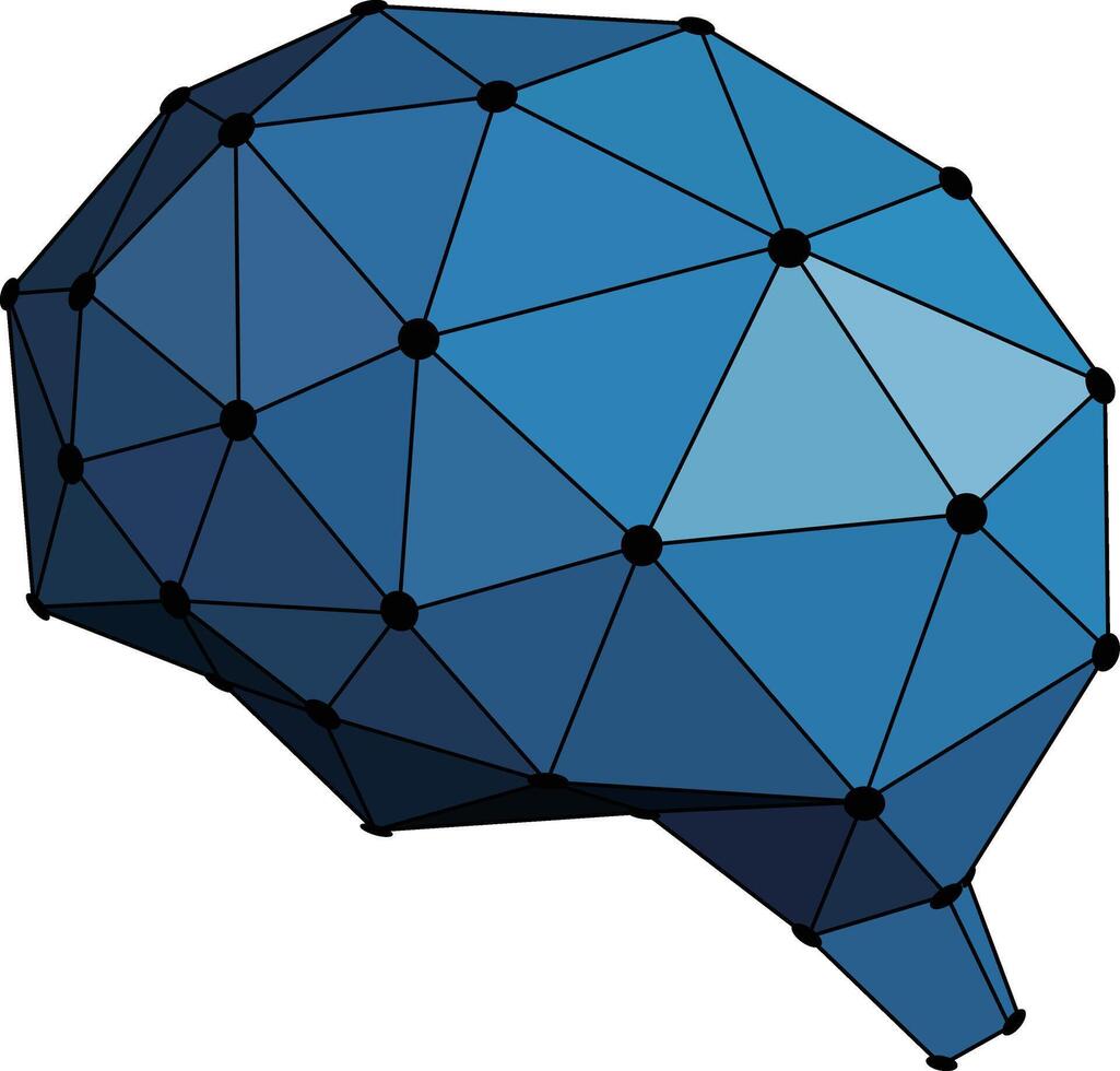 human brain and artificial intelligence concept, computational photography vector