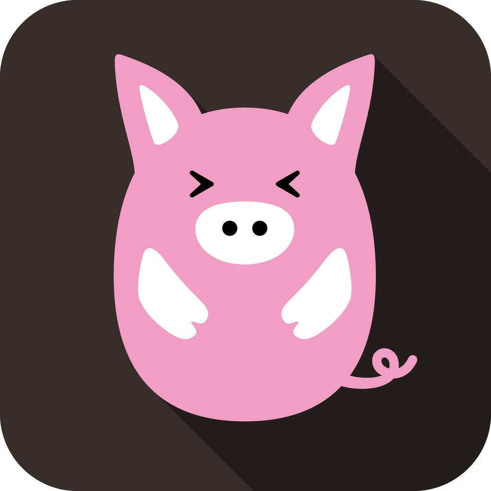 Cute pig face and body flat design, vector
