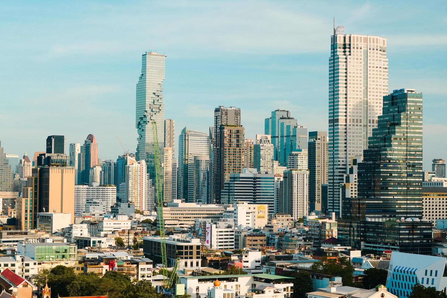 Bangkok, Thailand, 2024 - The essence of Bangkok with this stunning image showcasing its iconic landmarks, vibrant river scene, and the harmonious blend of tradition and modernity. photo