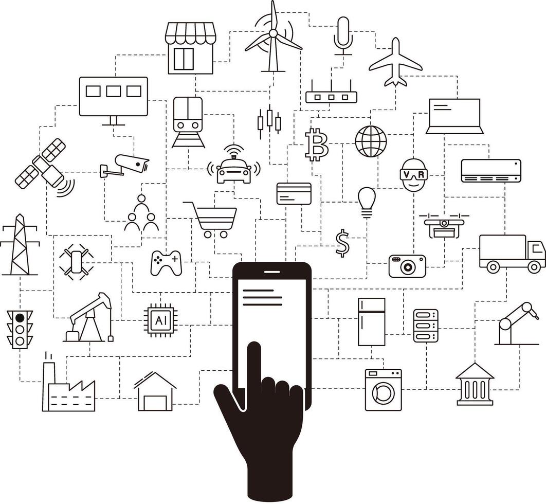 Artificial intelligence connects the future, illustration vector
