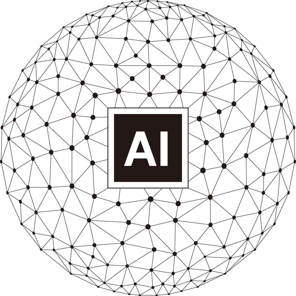 circuit in the Cyborg sphere, Artificial intelligence concept. illustration vector