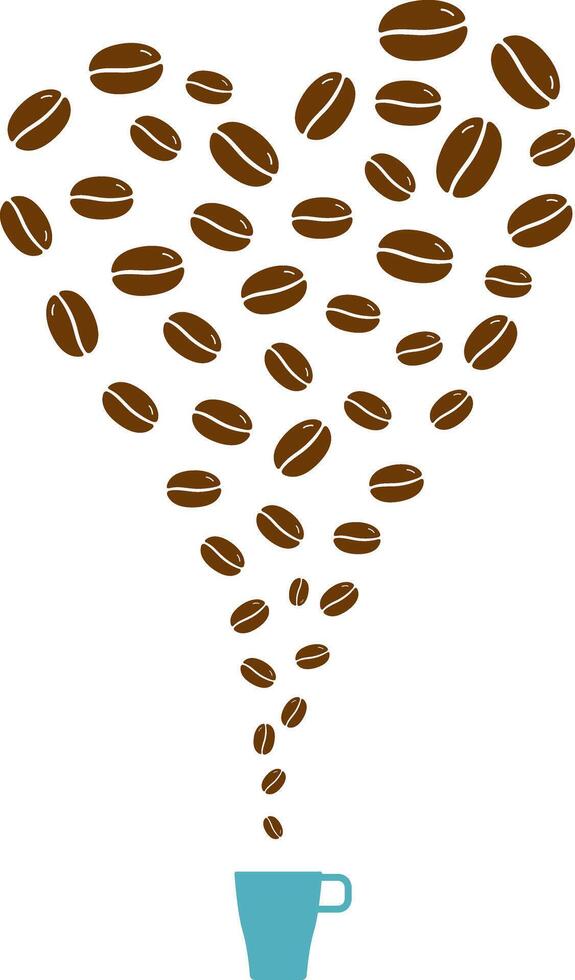 Coffee cup with heart, illustration vector
