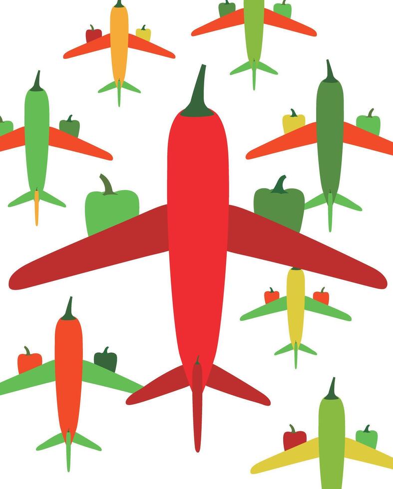 Plane pattern of peppers. illustration vector