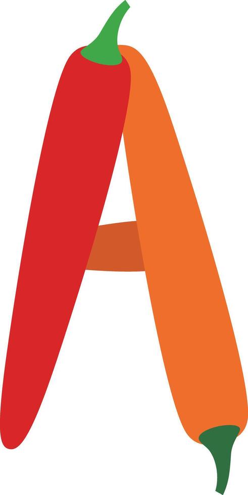 Chili pepper alphabet, illustration vector