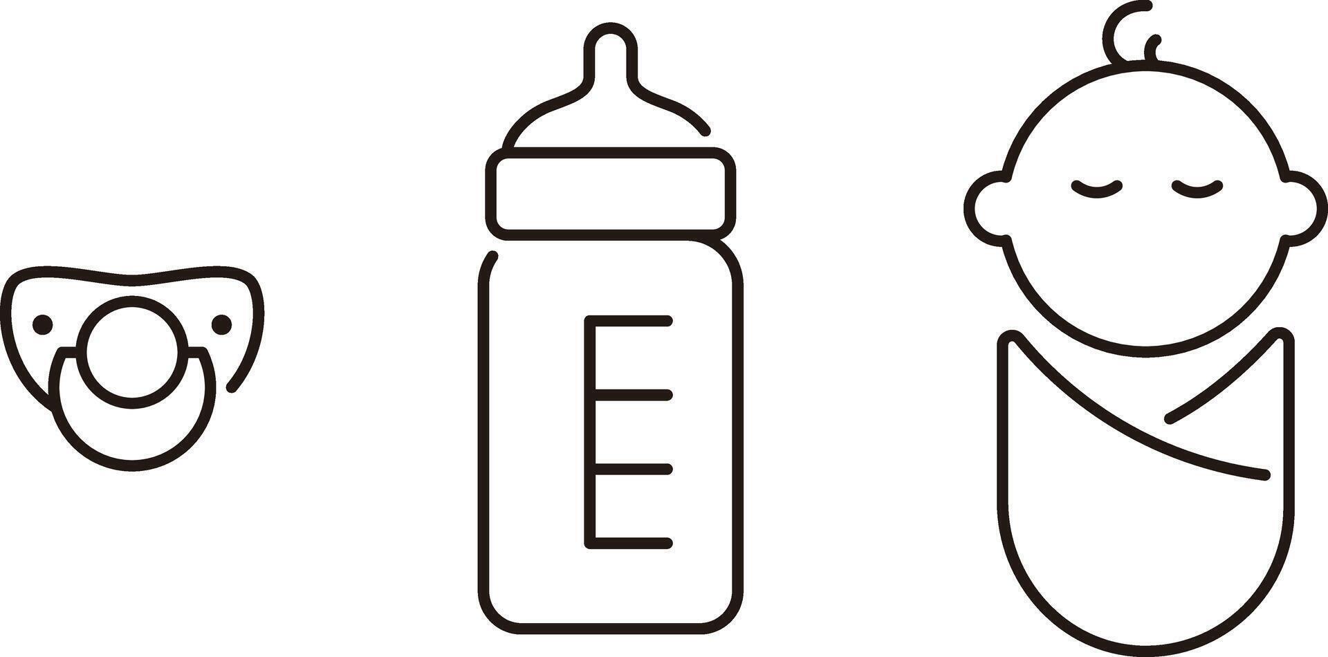 Baby and baby pacifier icon, illustration vector