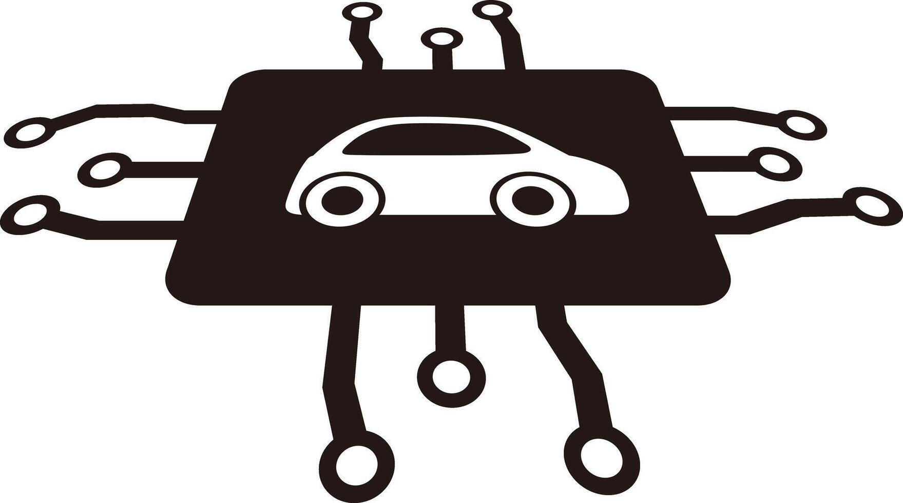 Autonomous self-driving concept, no touching, artificial intelligent, vector