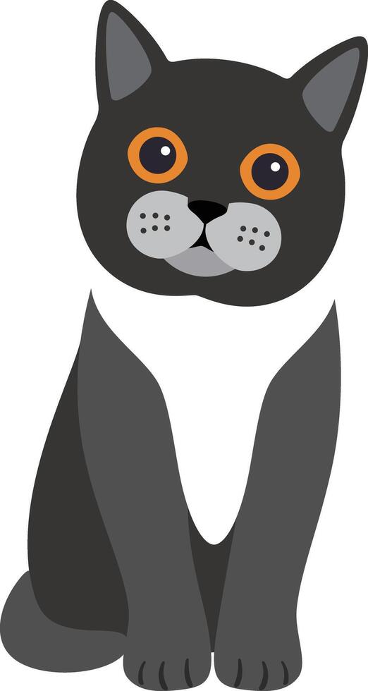 Exotic cat standing, flat icon design, illustration vector