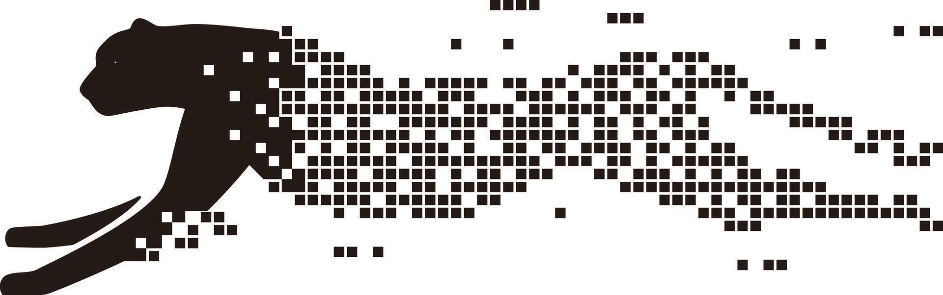 Cheetah running, speed concept, mosaic illustration vector