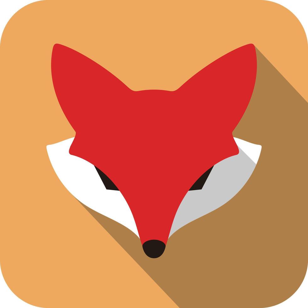 Cute Red Fox, cartoon flat icon design vector