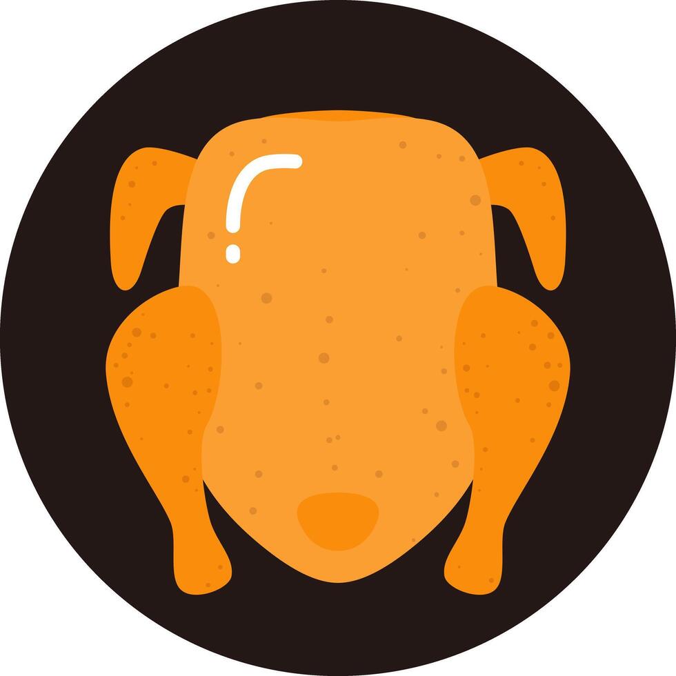 Icon of roasted chicken, illustration vector