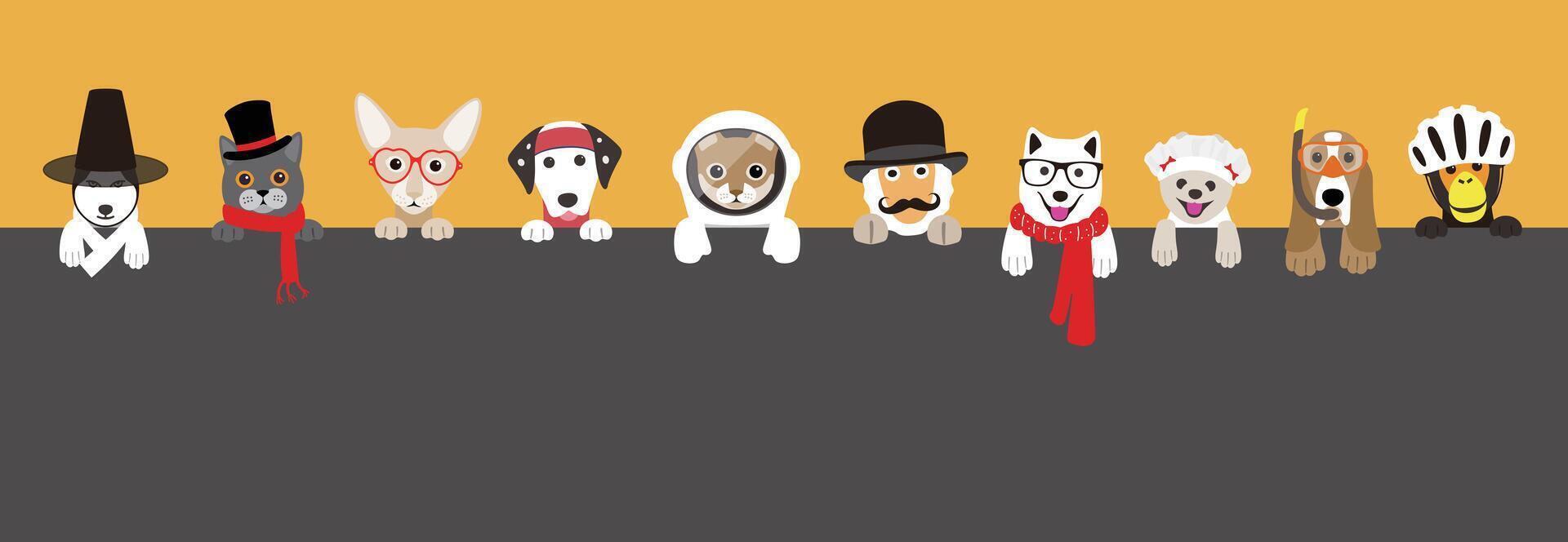 Portrait of animals, wearing something, cool style, cosplay vector