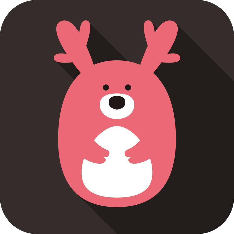 Cute deer face and body flat design, vector