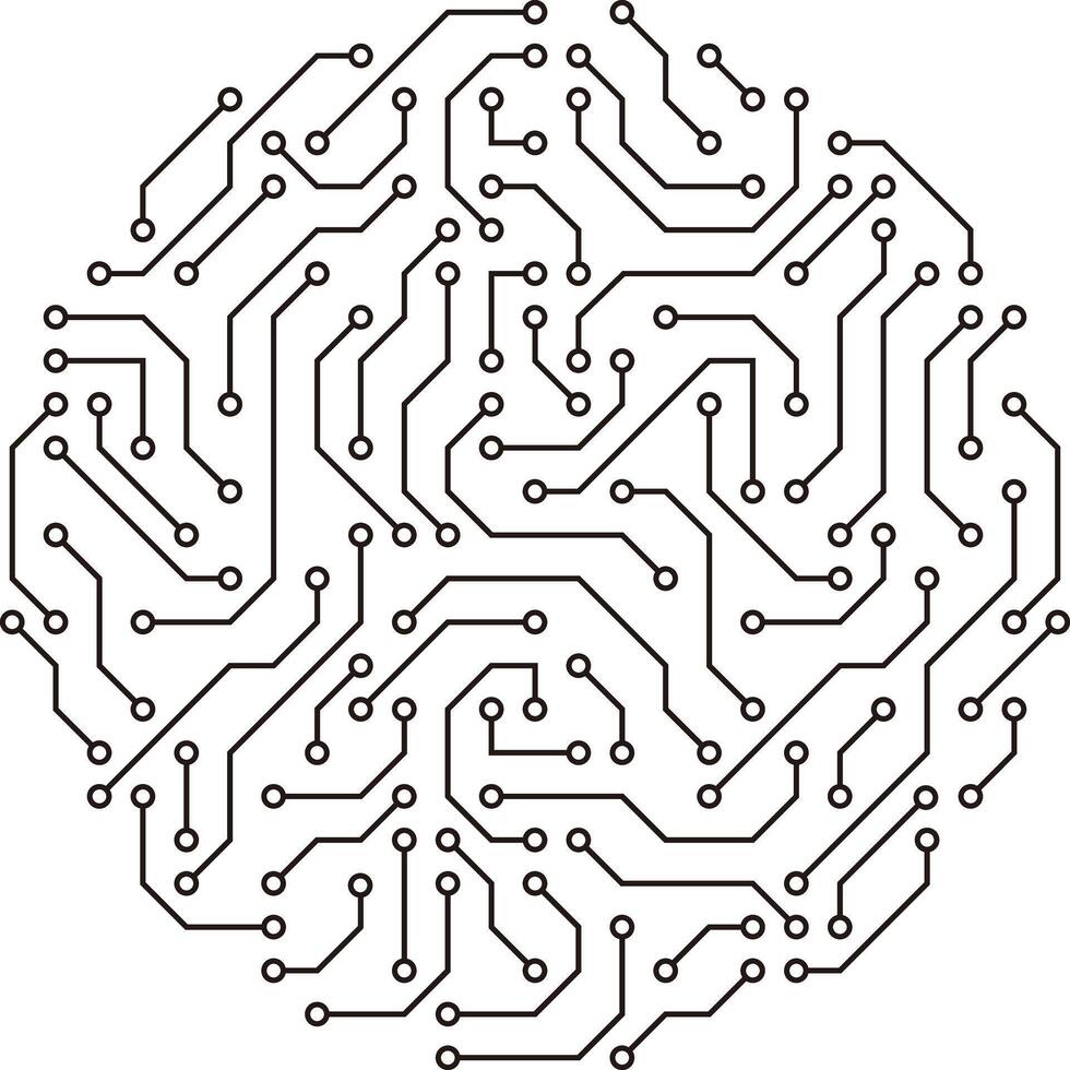 circuit board and maze, Artificial intelligence concept. illustration vector
