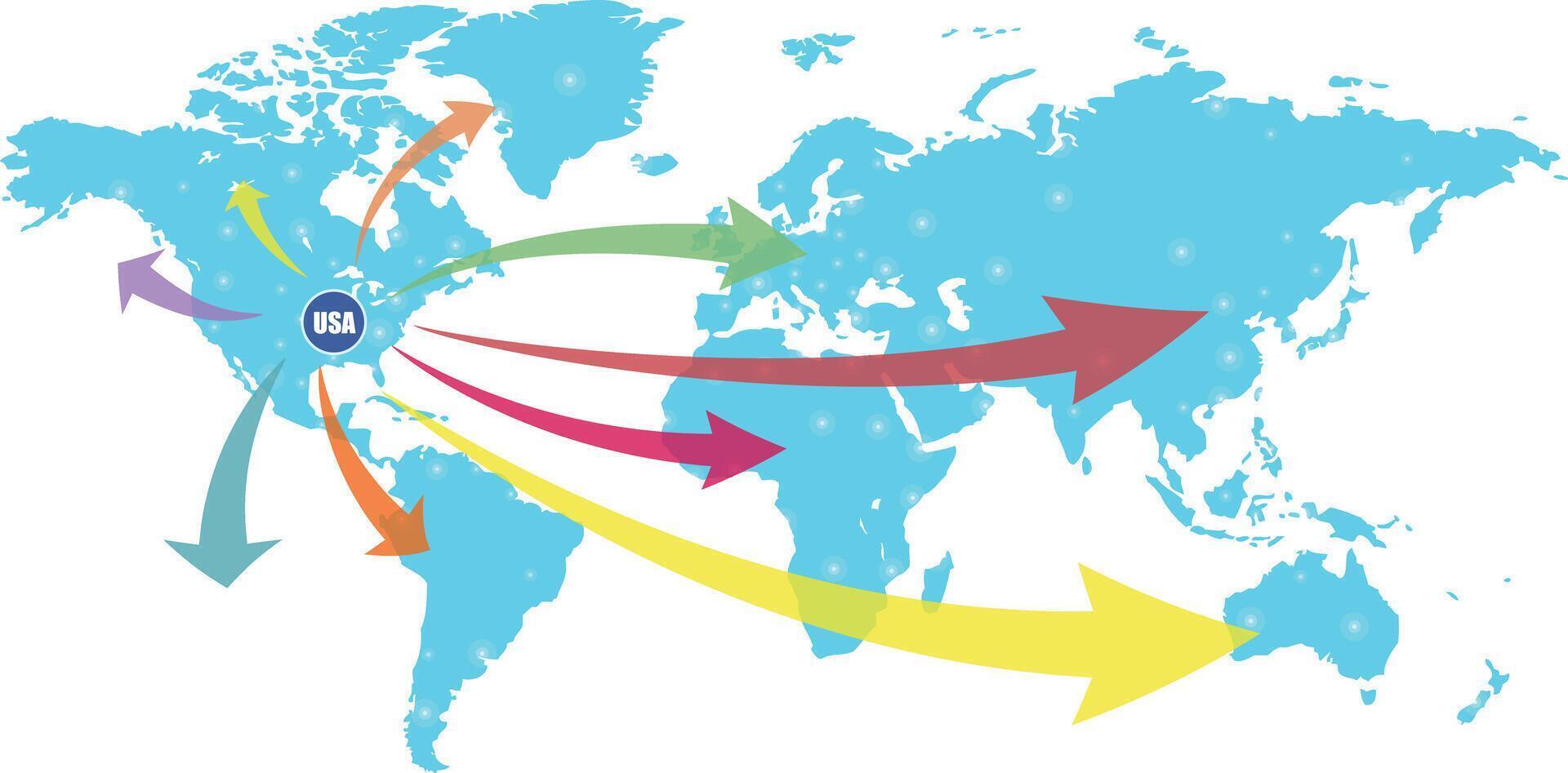 USA business world map, illustration vector