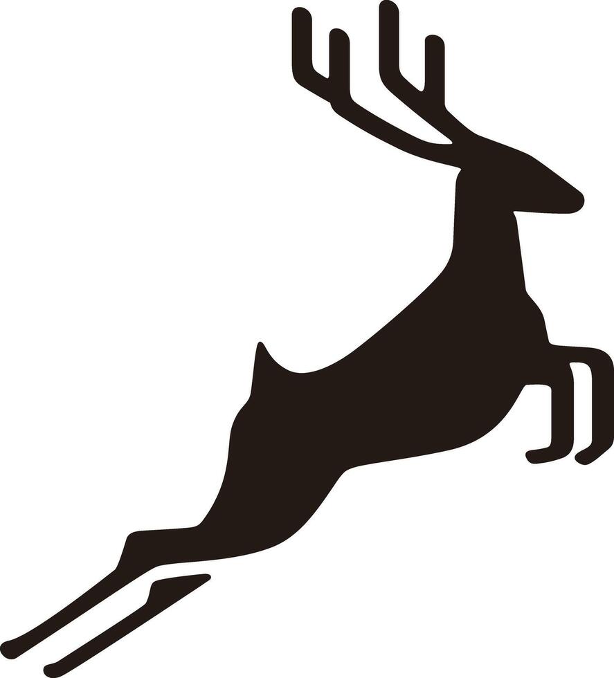 Christmas reindeer running flat design illustration vector