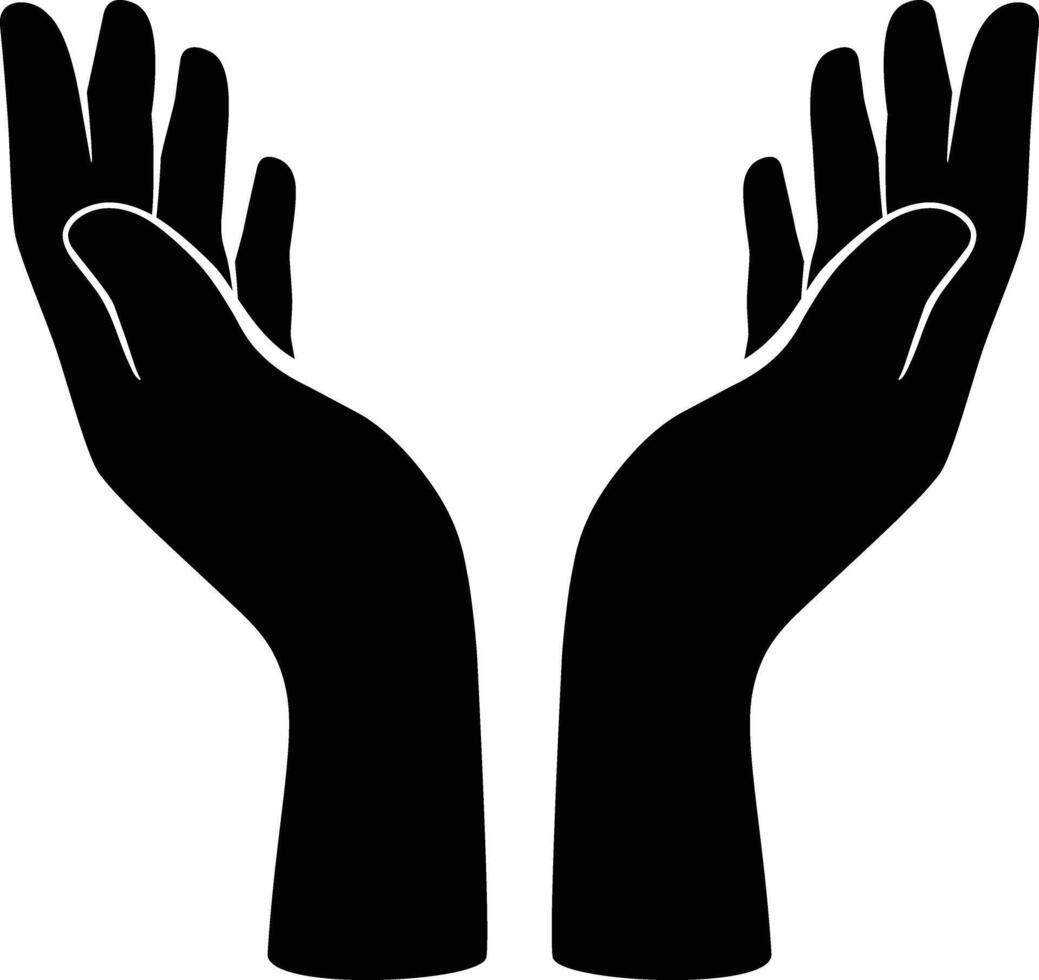 Two hands holding something. illustration vector