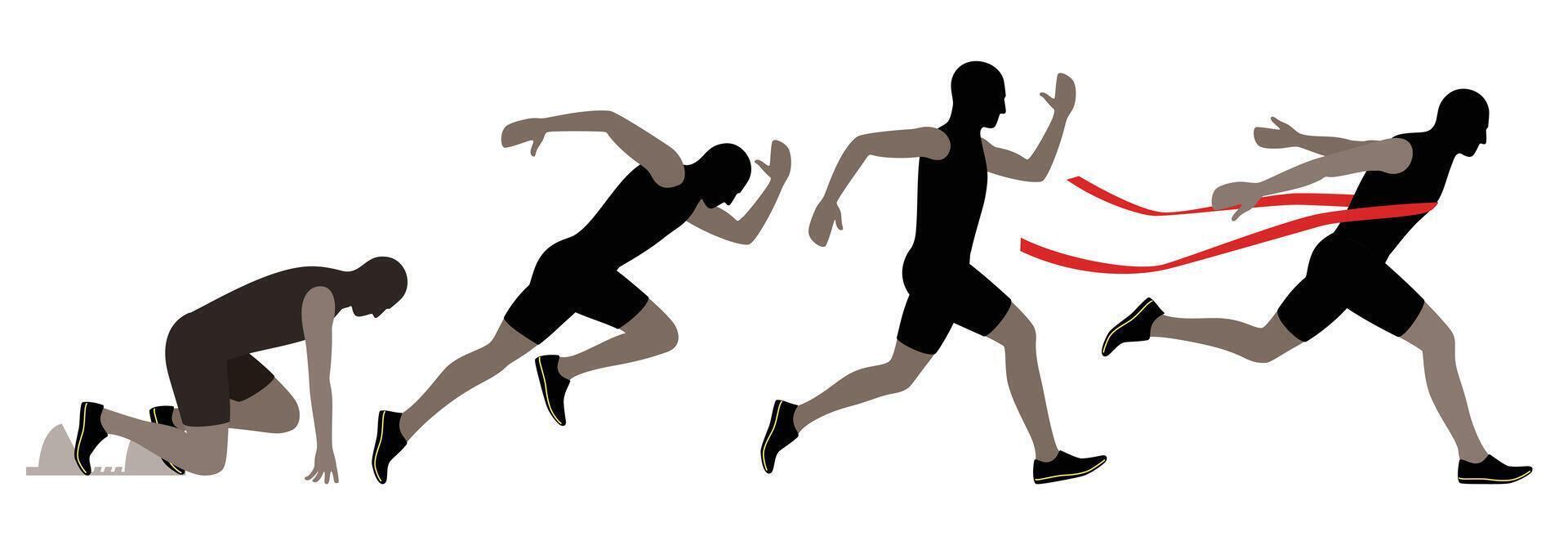 illustration of running motion exposure shot vector