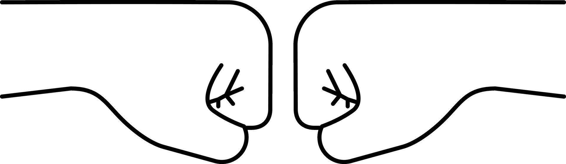 Two men fighting with fists, illustration vector