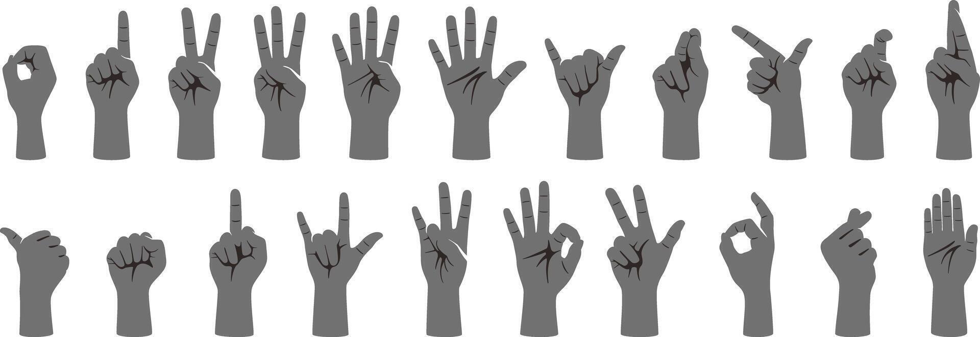 hand gesture icon set, illustration vector