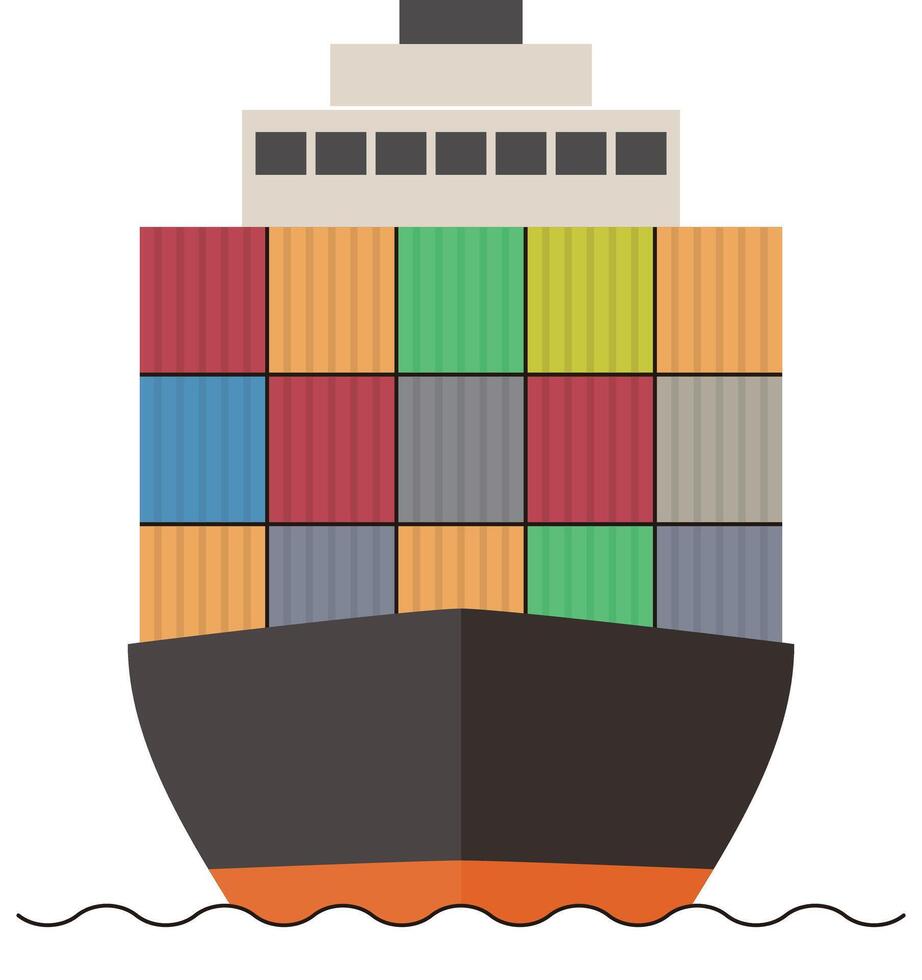 Cargo ship flat icon design illustration vector