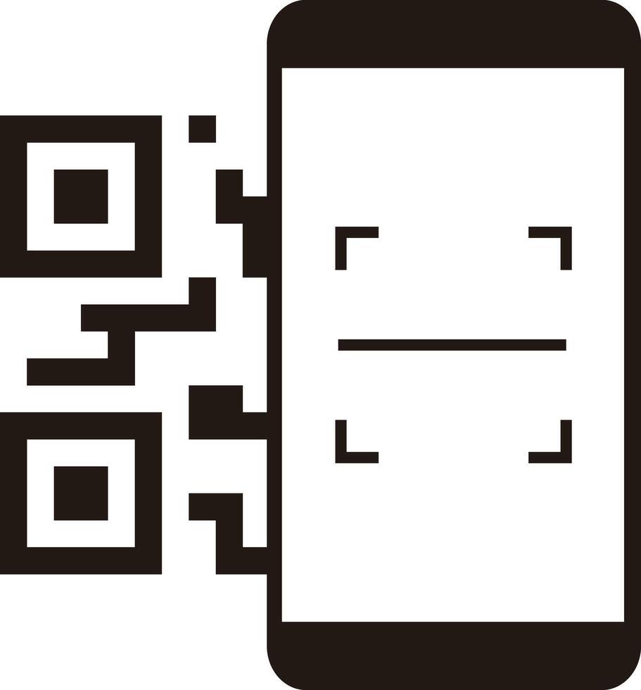 Smartphone scan the QR code vector