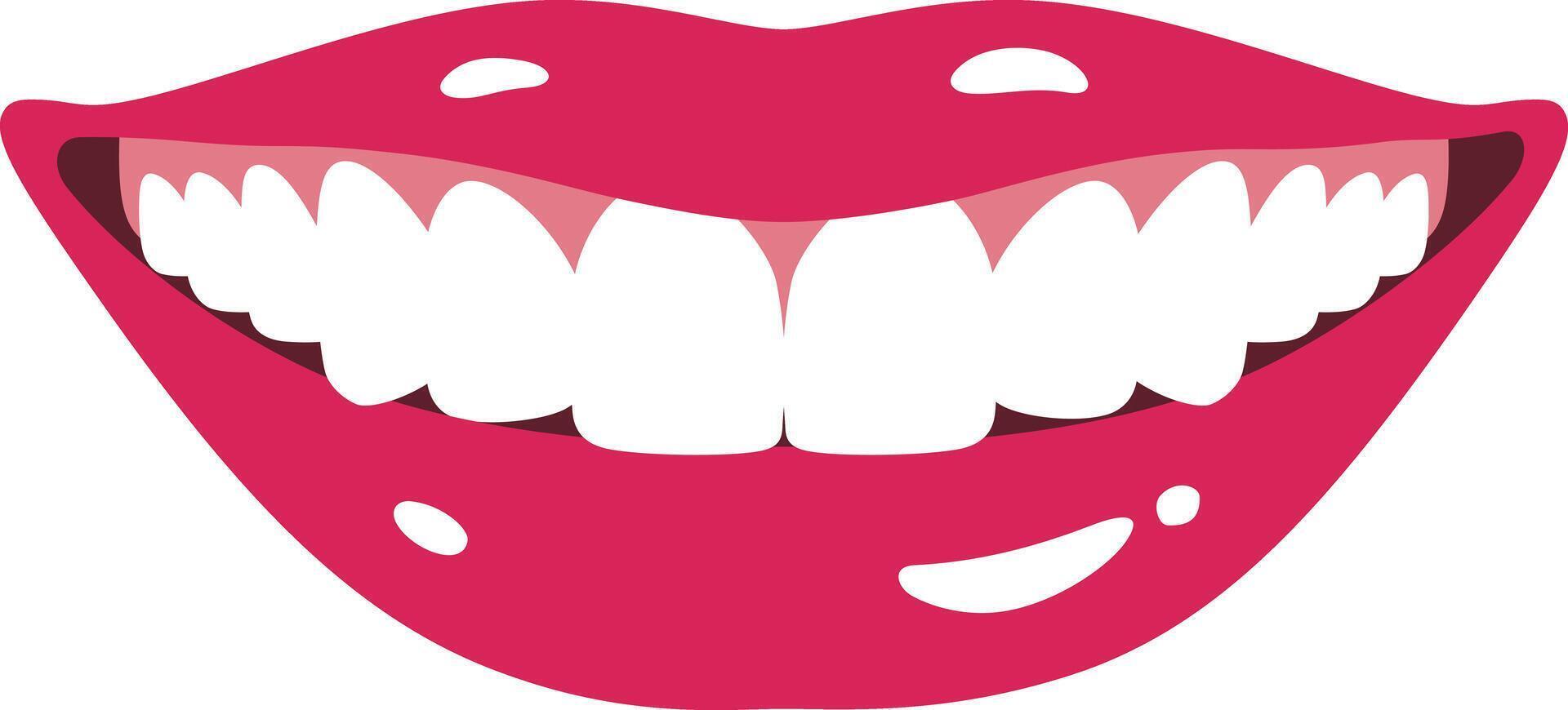 smiling with white teeth. vector