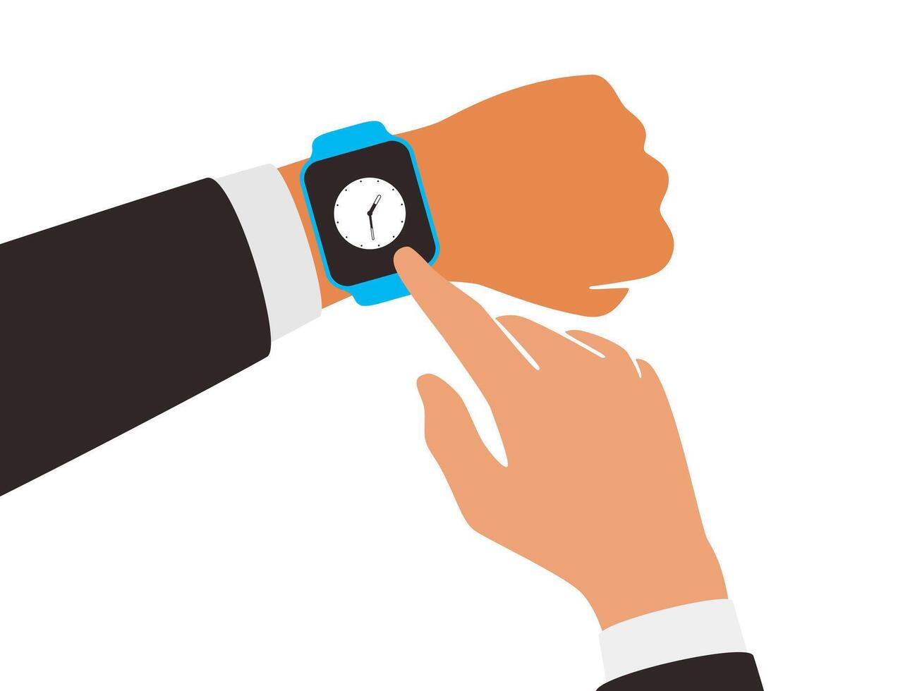Man wearing fashion smart watch, illustration vector
