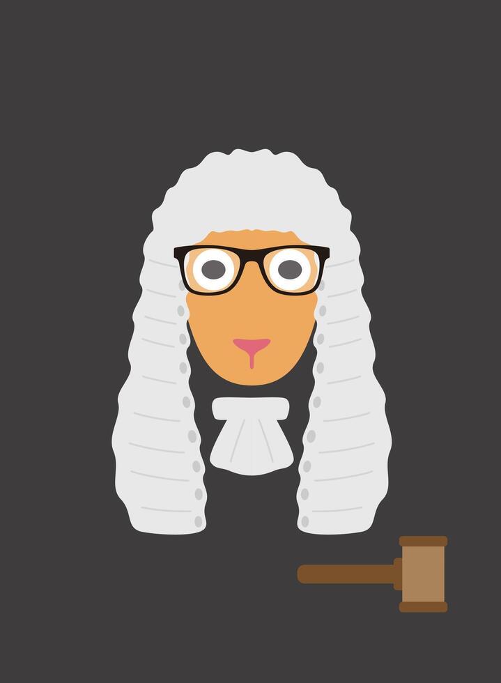 Portrait of sheep, wearing something, like lawyer, cool style vector