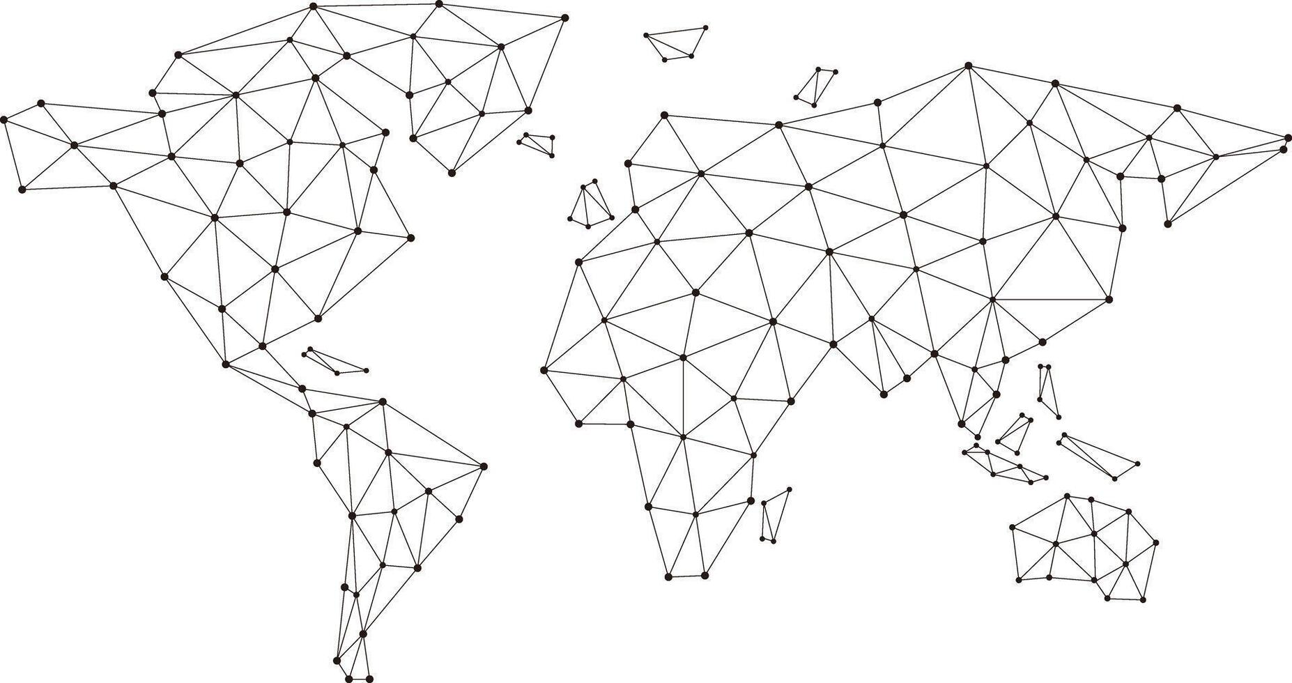 Map of world wide internet network mesh. Social communications background vector