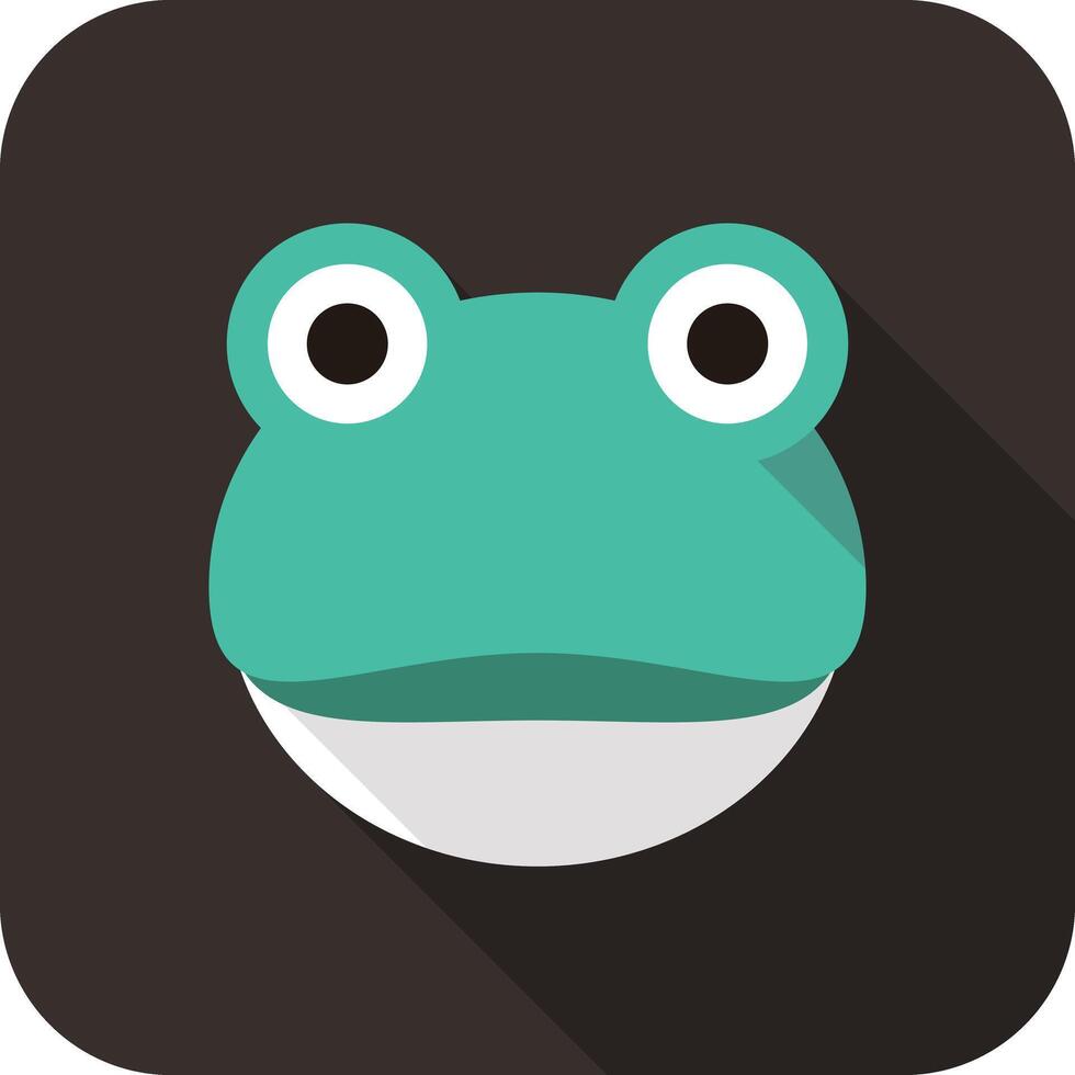 Frog face flat icon design. Animal icons series, illustration vector