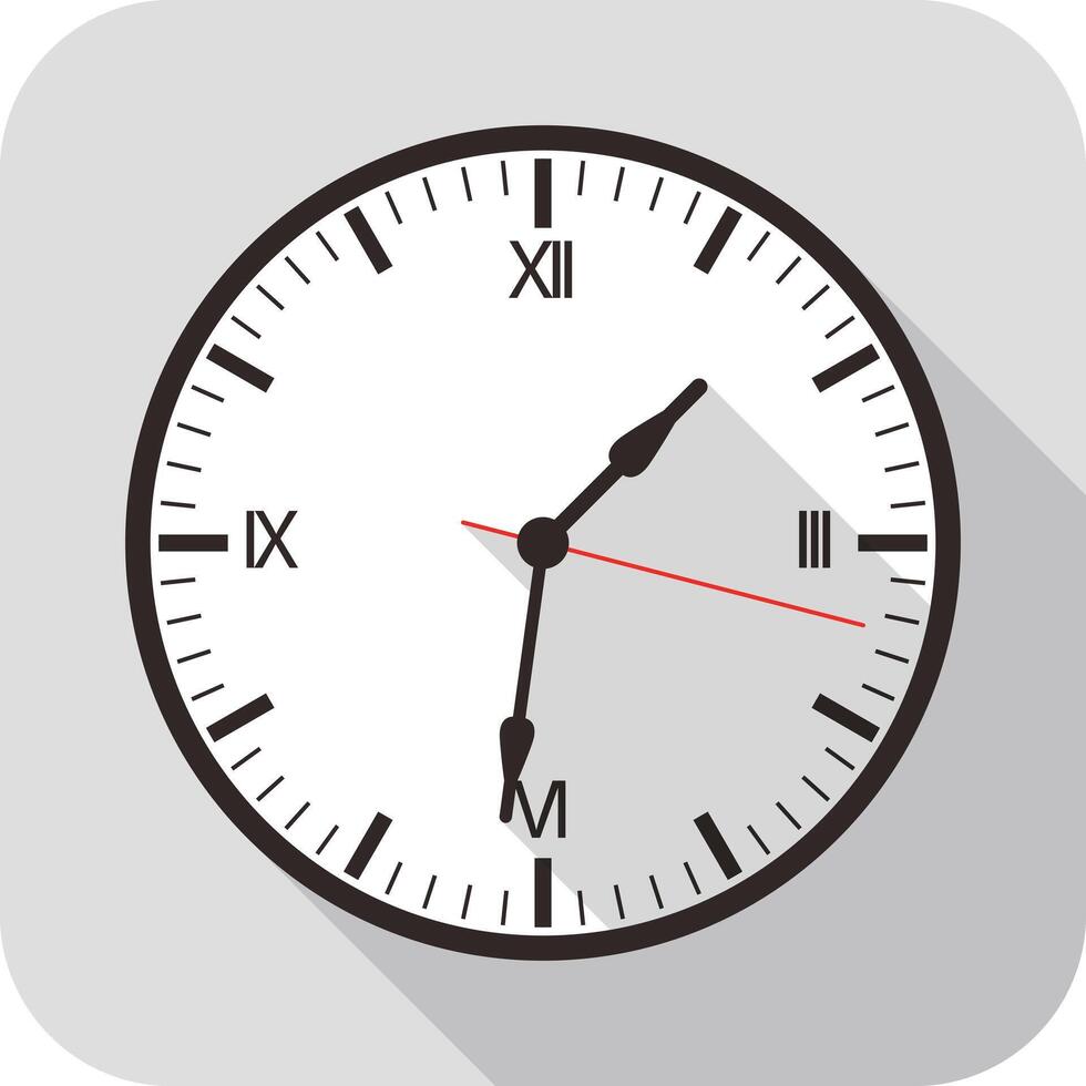 Clock flat fashion icon design, watch icon, vector