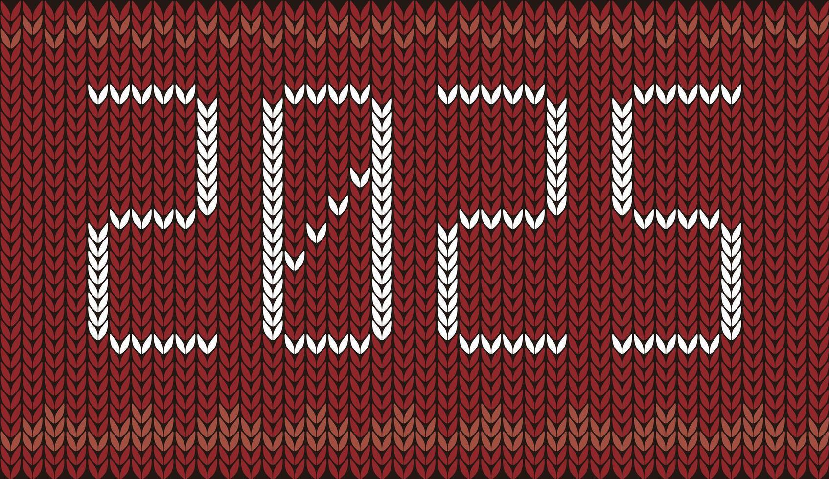 2025 text on knitting pattern, illustration vector