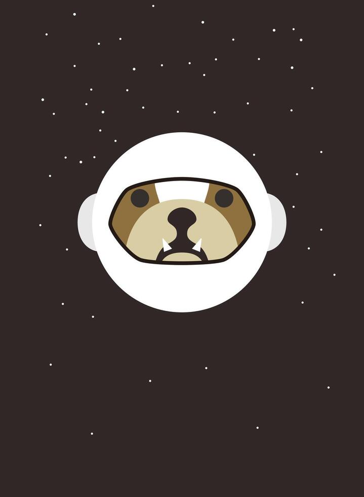 Portrait of dog, wearing space cap, like an astronaut, cool style, cosplay vector