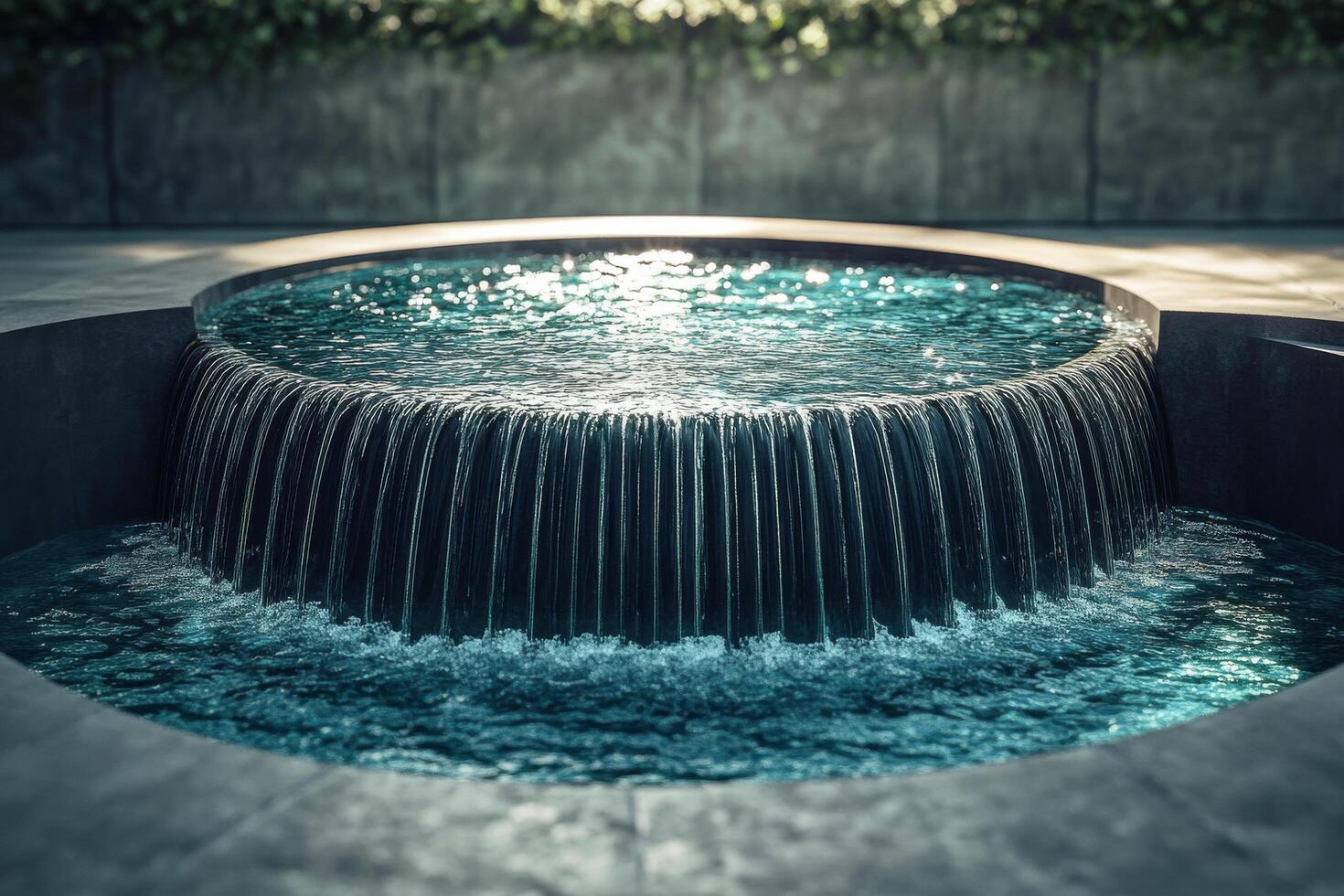 Relaxing afternoon by the tranquil infinity pool in a scenic outdoor setting photo