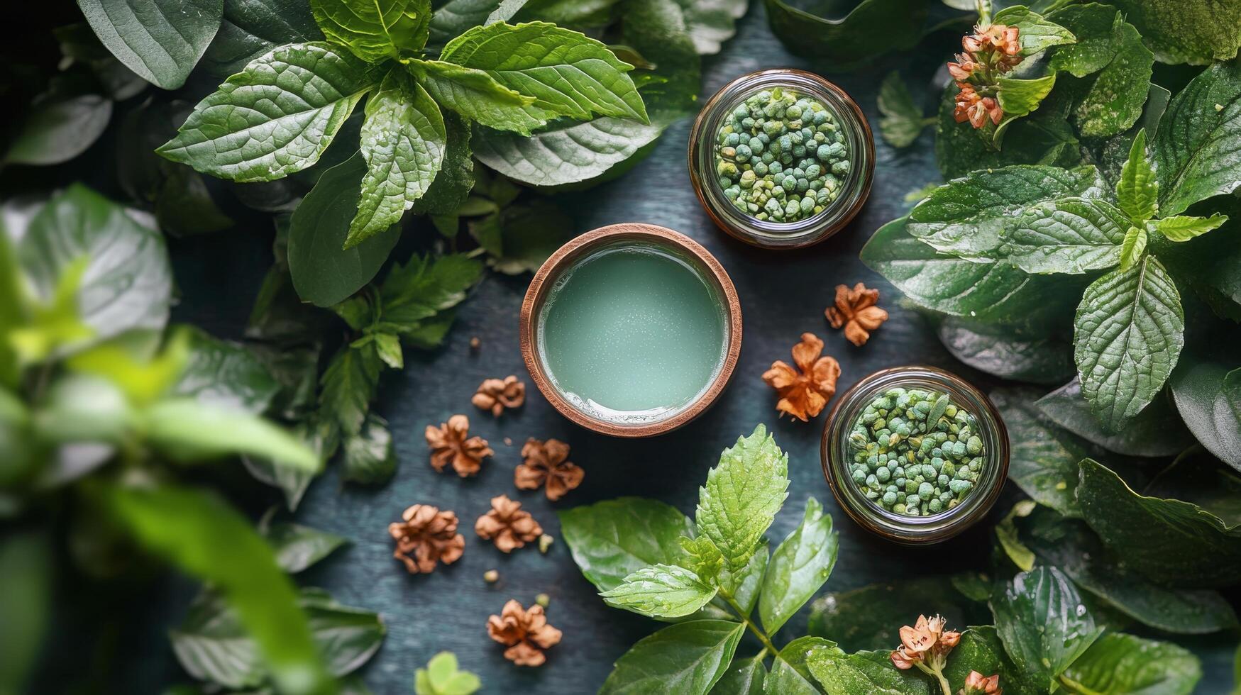 Relaxing afternoon with tea, flowers, and natural light in a cozy setting photo