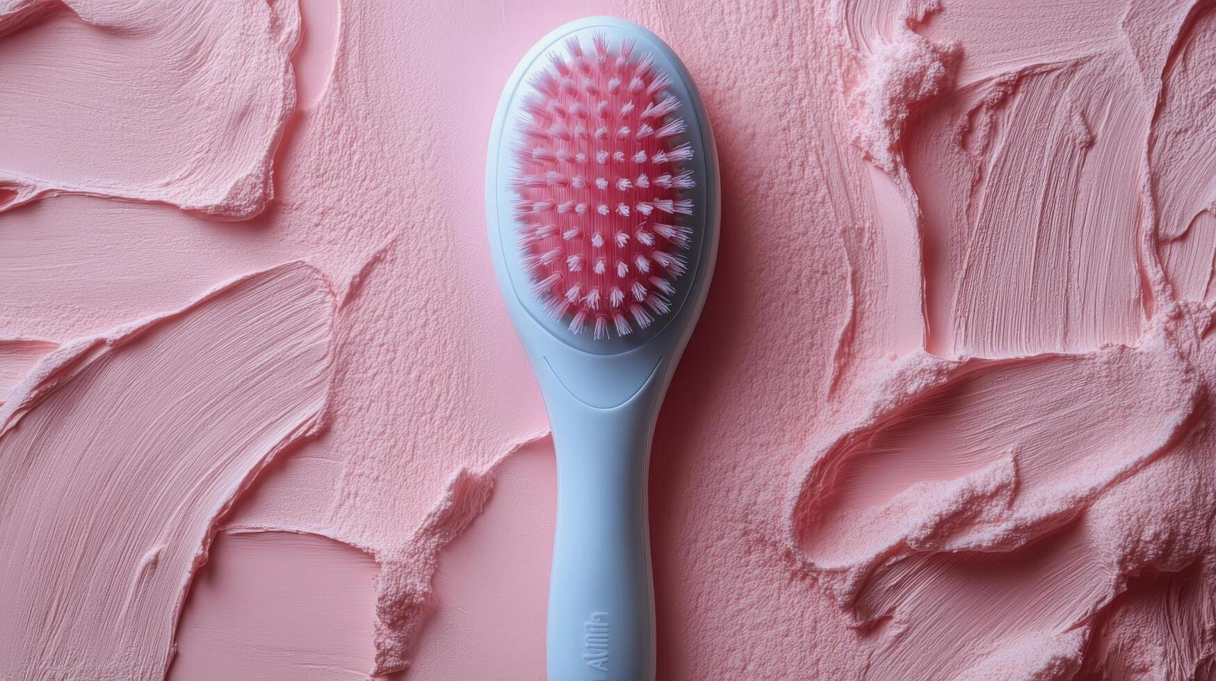 Innovative pink facial cleansing brush designed for gentle skincare routines photo