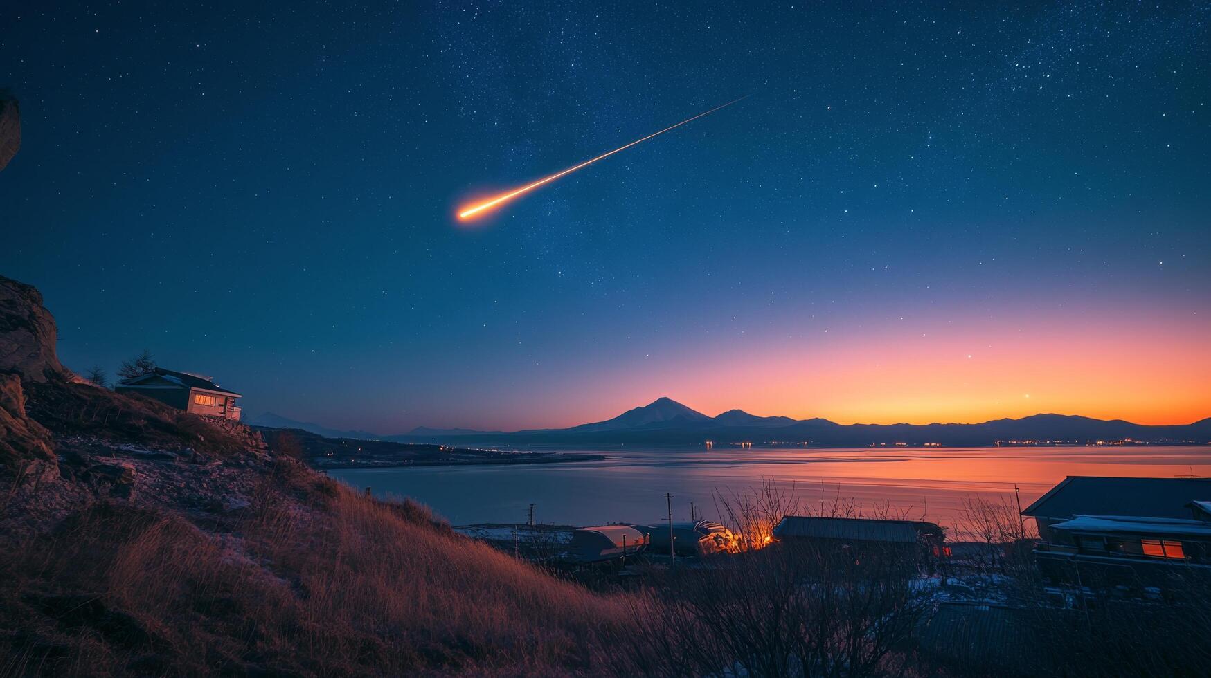Stunning comet travels through vibrant cosmic clouds in a distant galaxy photo