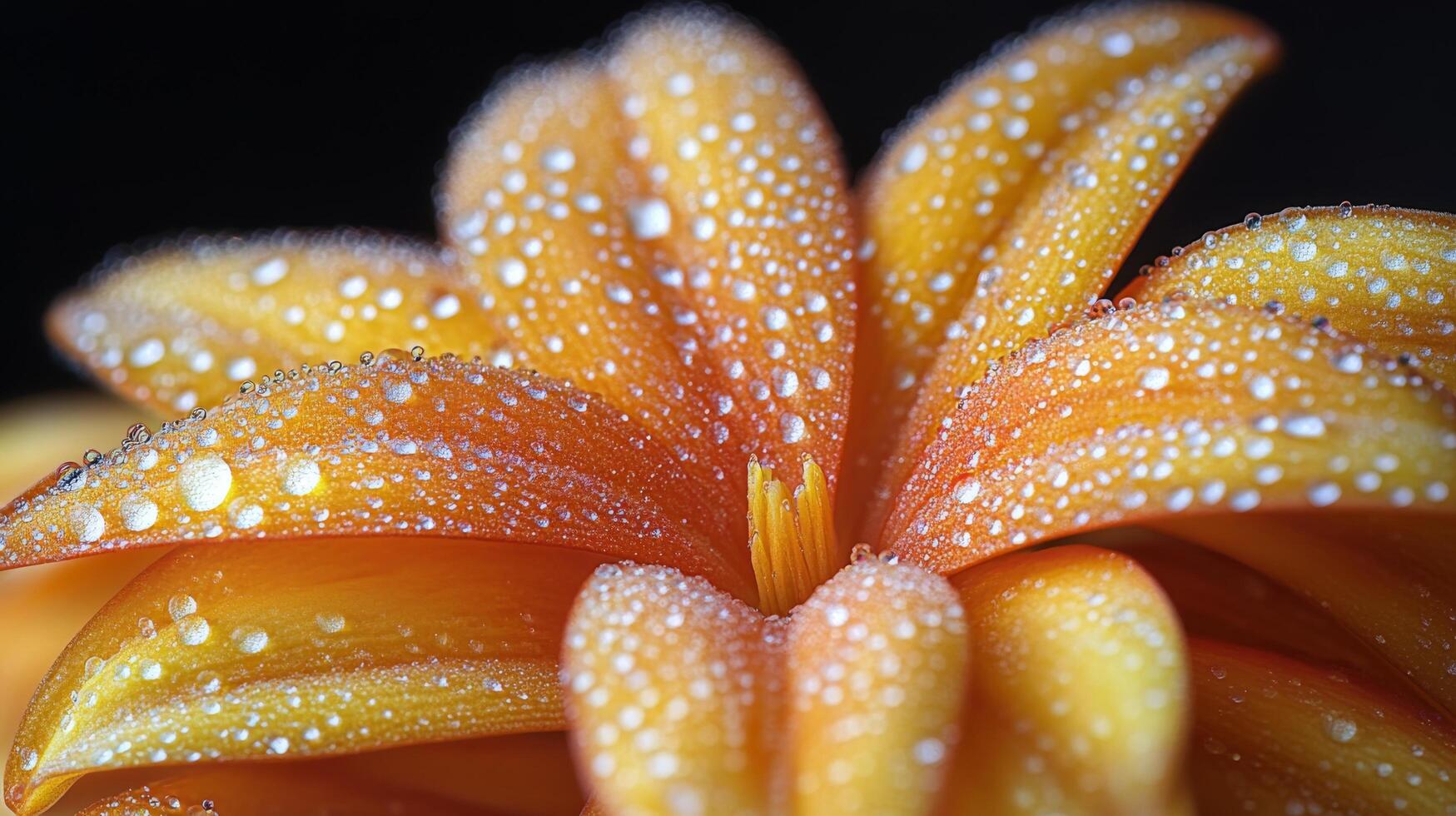 Golden liquid with bubbles flowing down in a mesmerizing pattern photo