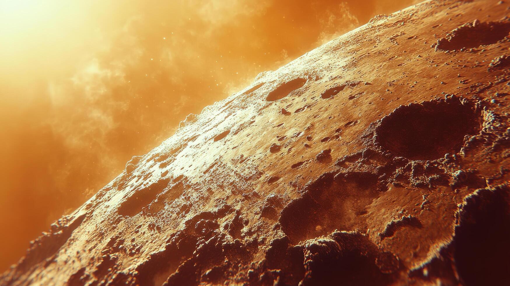 Explore the surface of Mars showcasing its rugged landscape and crater formations during quiet cosmic moments photo