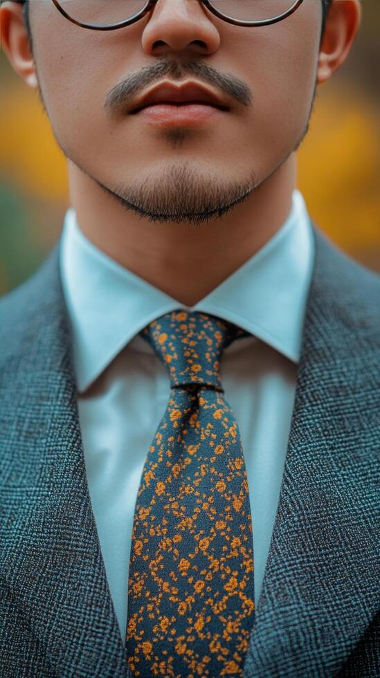 Man in a tailored suit adjusting his tie in a classy indoor setting during the daytime photo