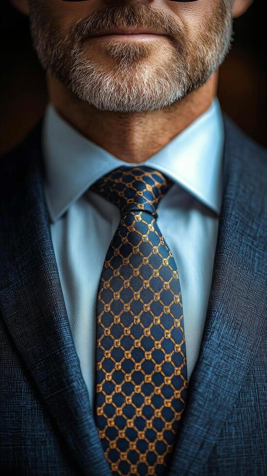 Man in a tailored suit adjusting his tie in a classy indoor setting during the daytime photo