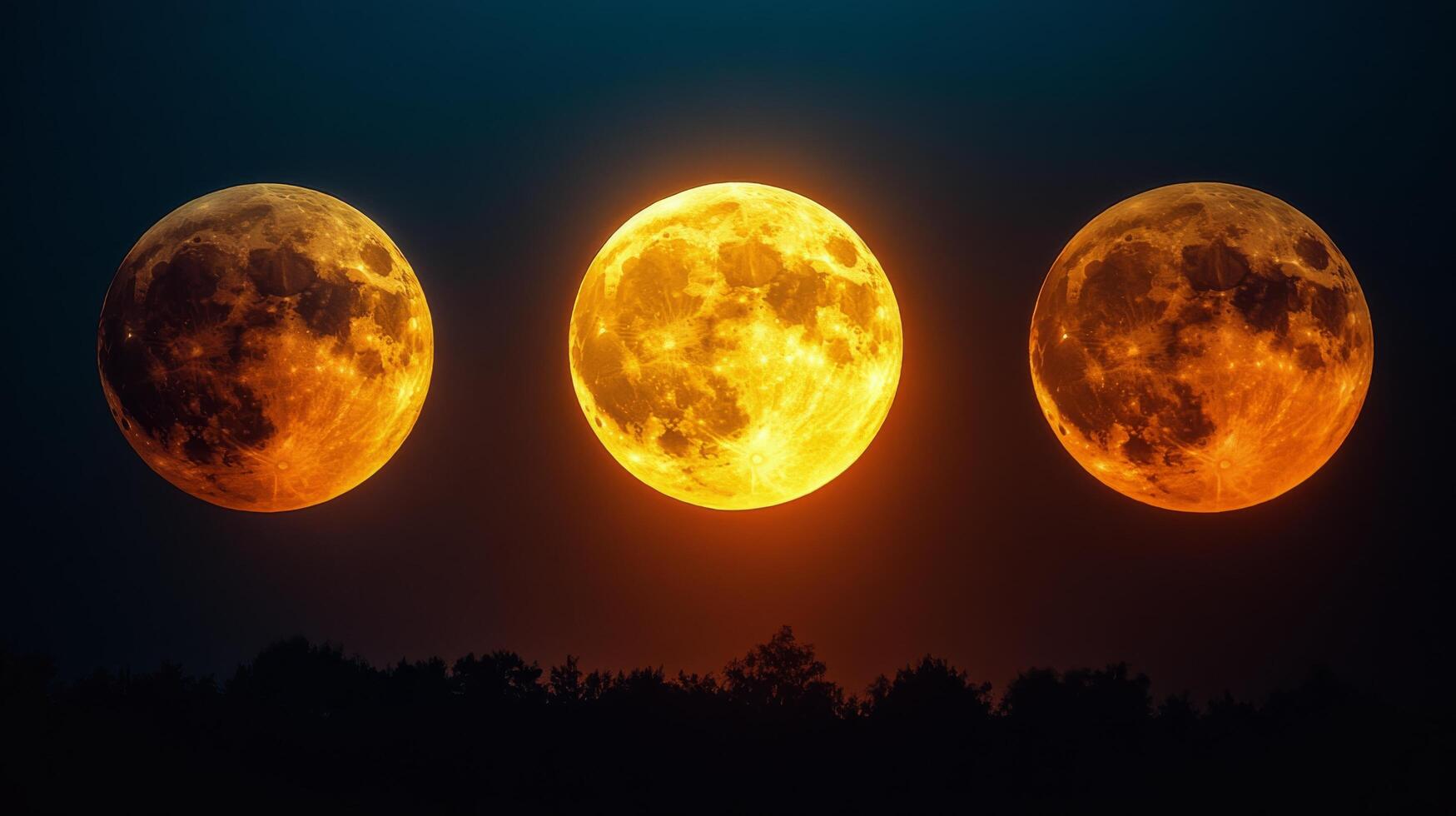 Lunar phases captured against a dark sky showcasing the progression from new moon to full moon photo