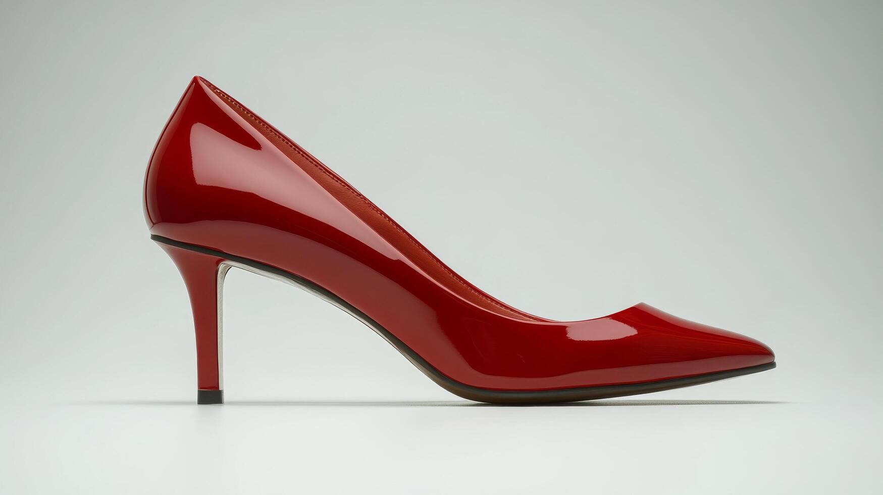 Elegant red high-heeled shoe designed for fashionable occasions in a contemporary style photo