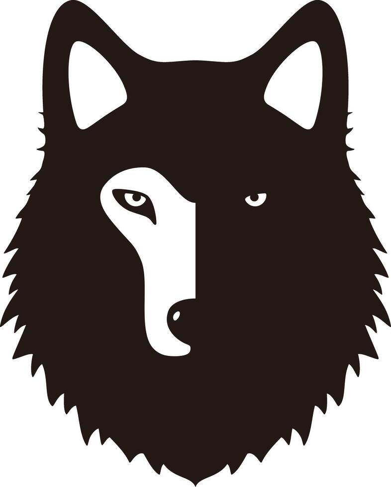 Wolf face flat icon design, illustration vector